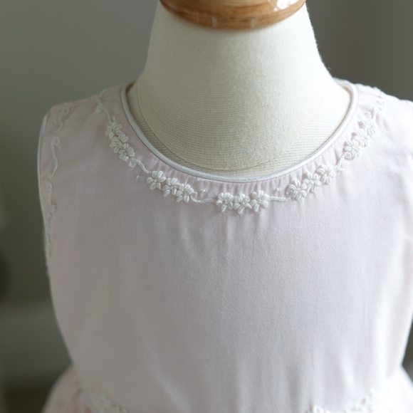 Strasburg Dress Pink with Satin Sash and Embroidery Size 3 Special Occasion - Picture 6 of 7